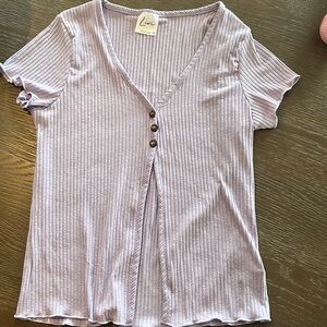 Lilac colored open front women’s medium